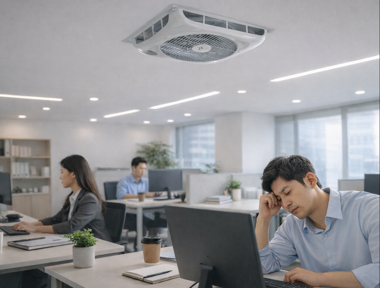 辦公室安靜最重要對吧？輕鋼架循環扇噪音大不大，我幫你說實話